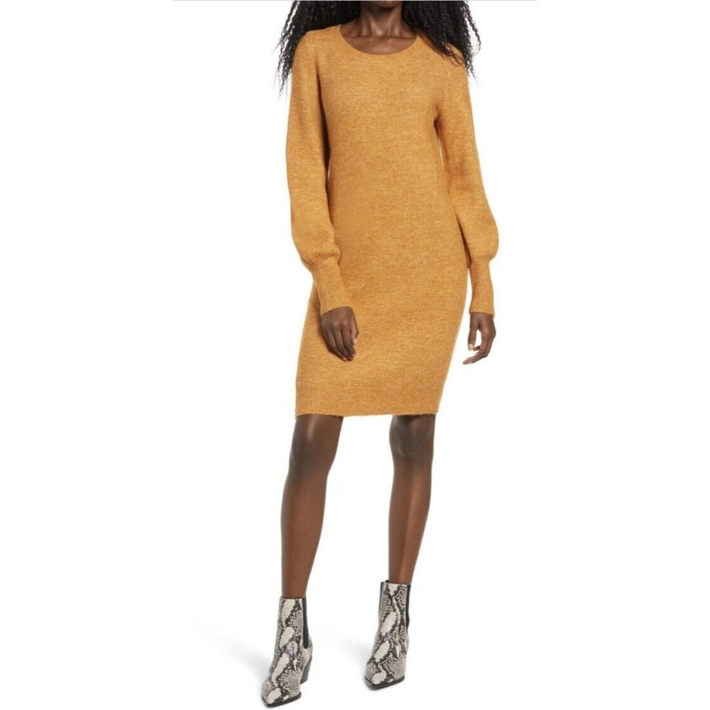 Vero Moda Women's‎ Simone Long Blouson Sleeve Sweater Dress SZ M